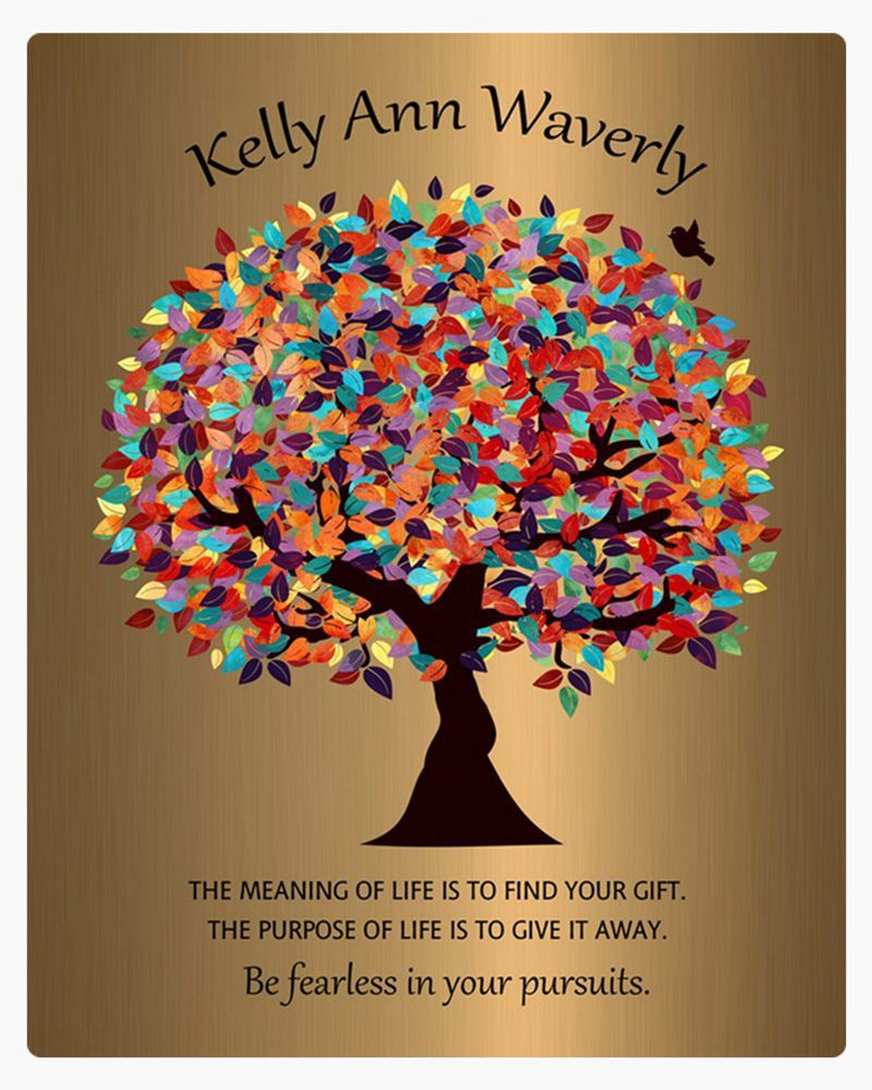 Multicolor Brass Colorful Spring Tree Leadership Appreciation Wall Plaque Gift for Mentee LTC-1496