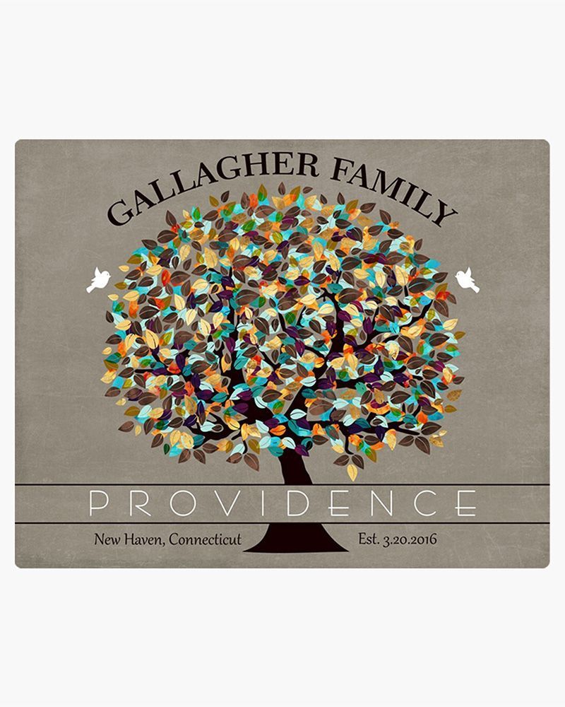 Multicolor Autumn Tree Anniversary Wall Plaque Gift for Couple LTC-1342