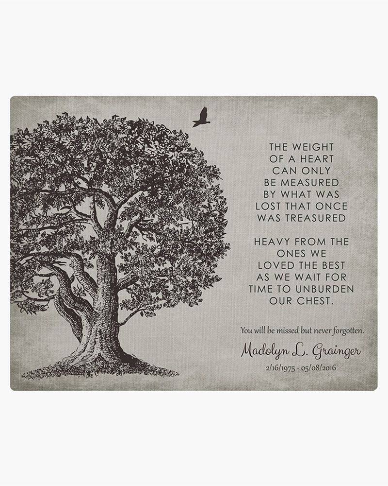 Beige Oak Tree Memorial Wall Plaque Gift for Bereaved Family LTC-1328