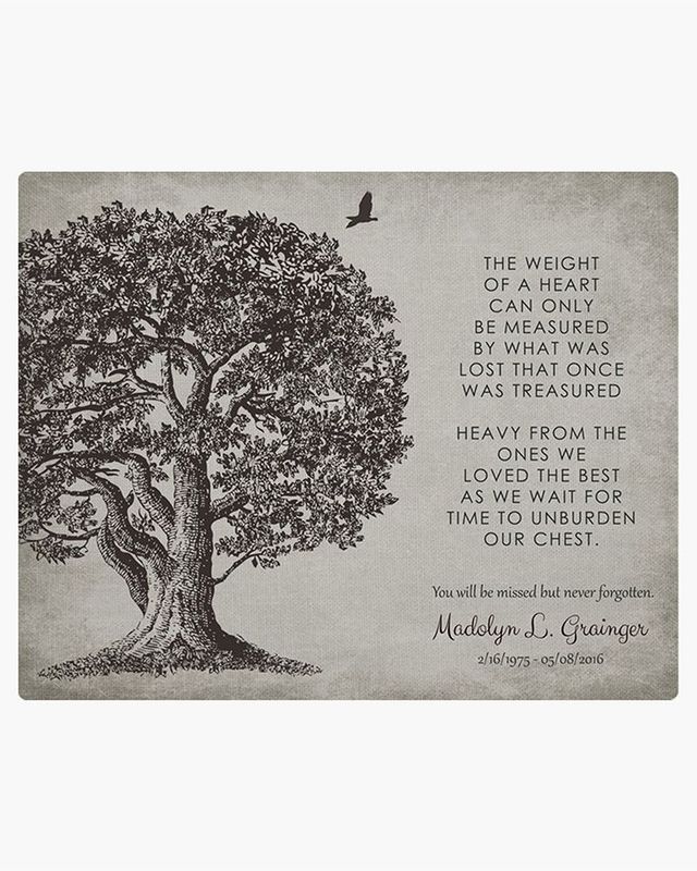 Beige Oak Tree Memorial Wall Plaque Gift for Bereaved Family LTC-1328