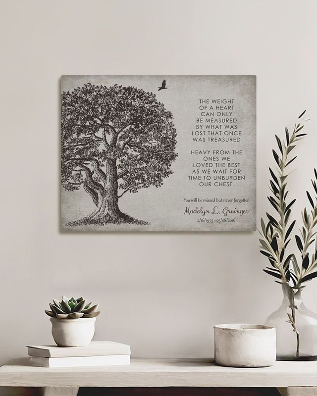 Beige Oak Tree Memorial Wall Plaque Gift for Bereaved Family LTC-1328