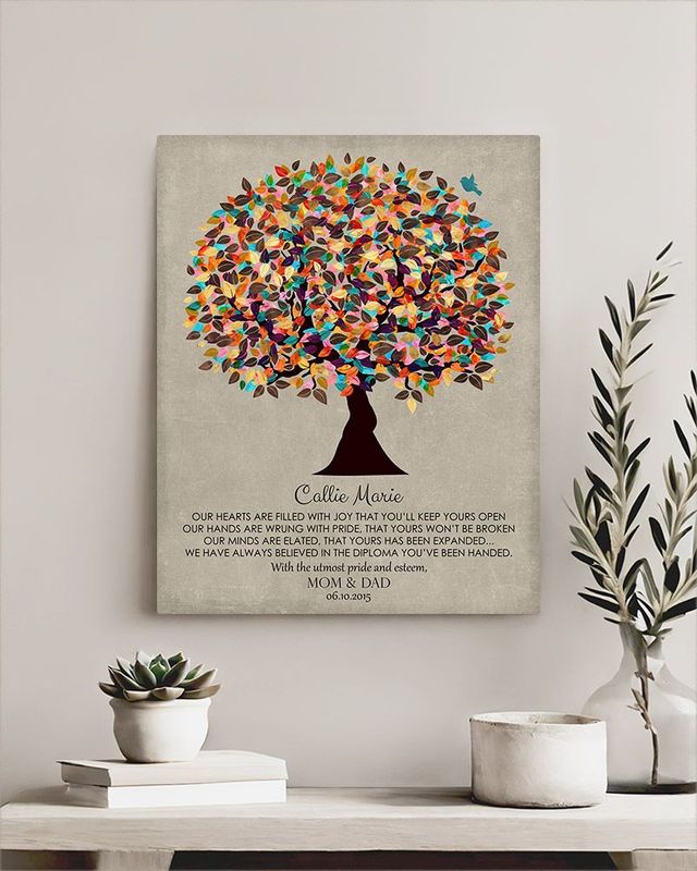 Multicolor Late Spring Tree graduation Wall Plaque Gift for Daughter LTC-1309