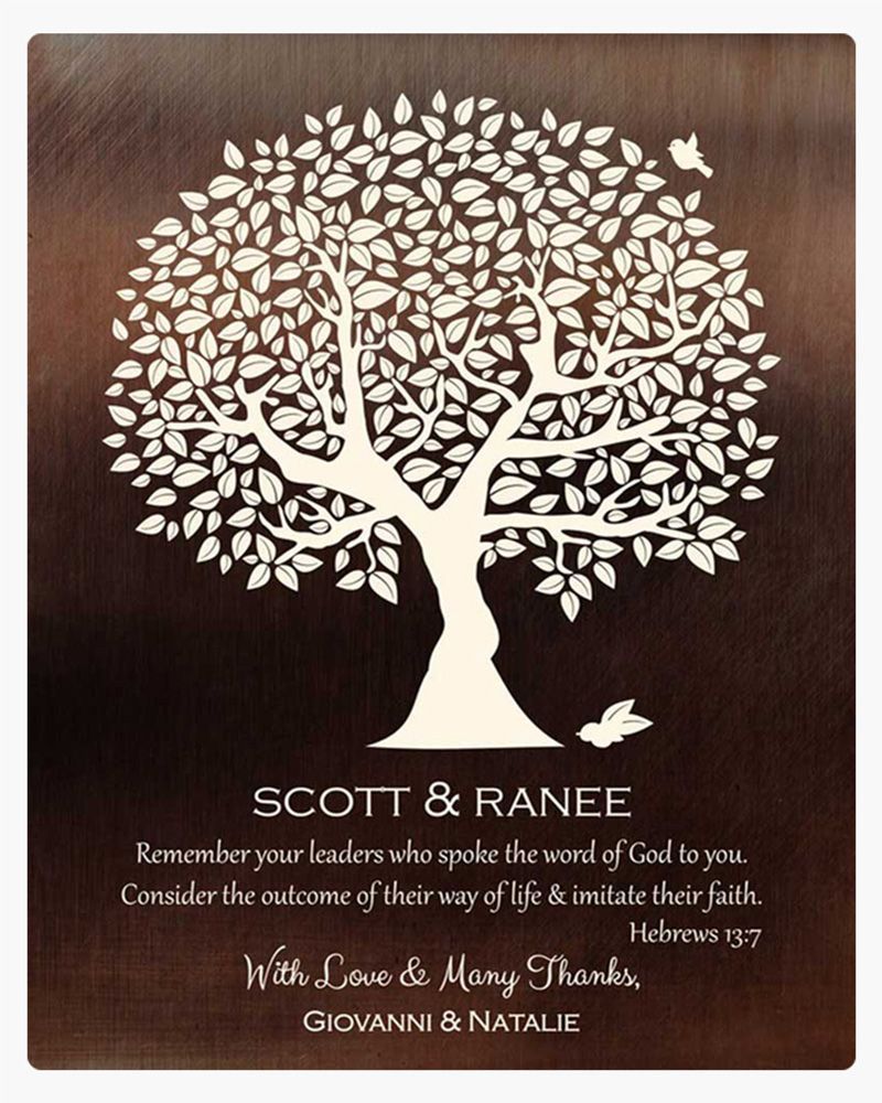 White Bronze Tree Silhouette Leadership Appreciation Wall Plaque Gift for Mentor LTC-1495