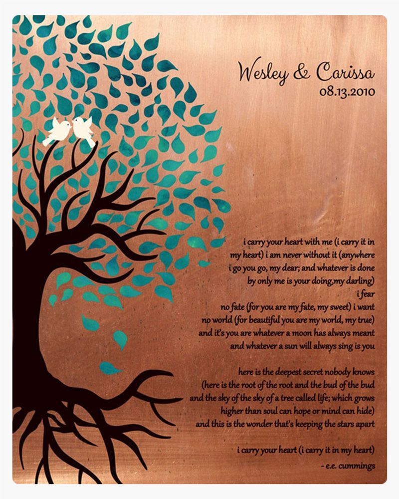Turquoise Copper Half Turquoise Tree 7th Anniversary Wall Plaque Gift for Couple LTC-1407