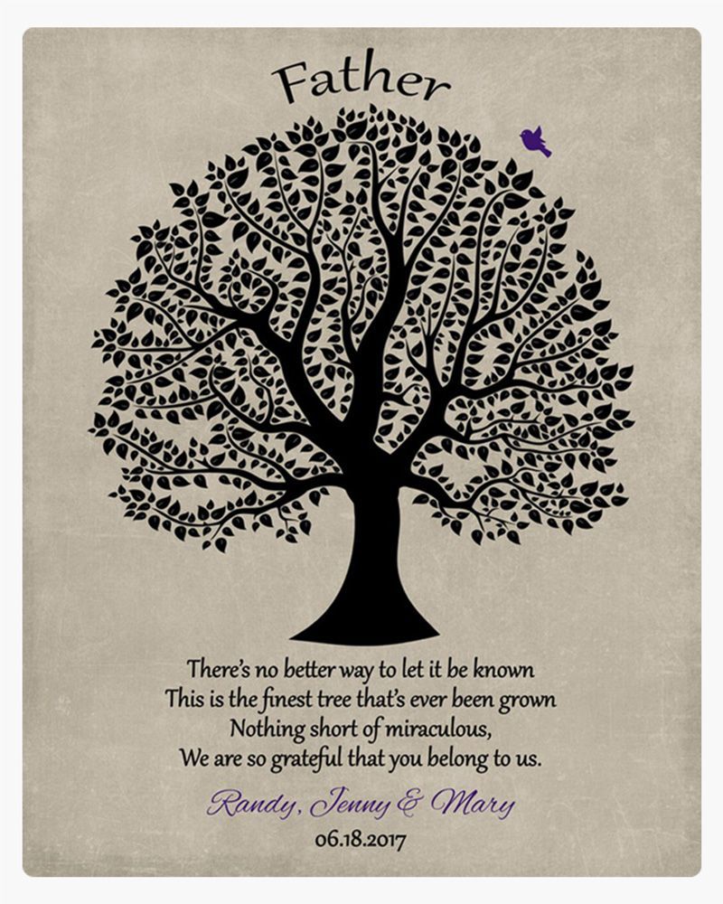Silhouette Decorative Tree Father&#39;s Day Wall Plaque Gift for Dad LTC-1463