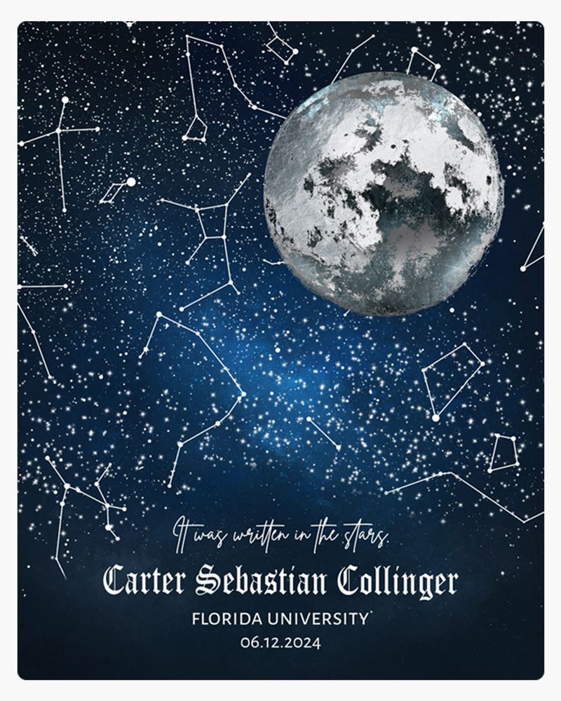 Moon and Star Map graduation Wall Plaque Gift for Graduate LTC-1578