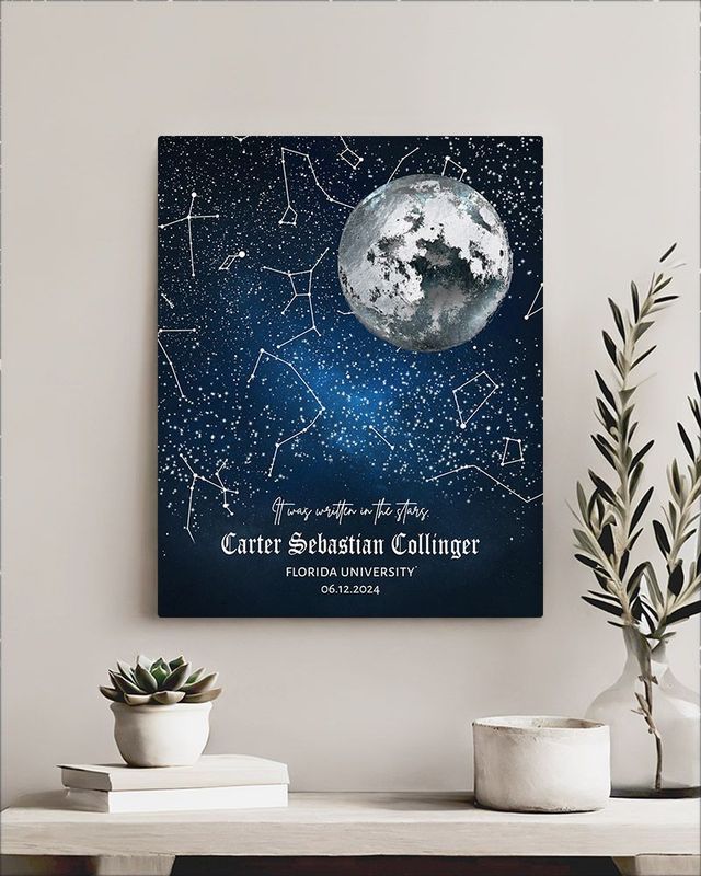 Moon and Star Map graduation Wall Plaque Gift for Graduate LTC-1578