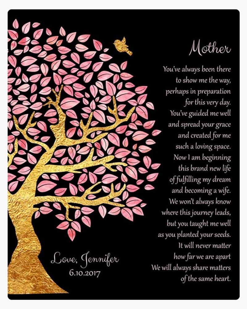 Pink Gold Olive Tree Wedding Wall Plaque Gift for Mom LTC-1502