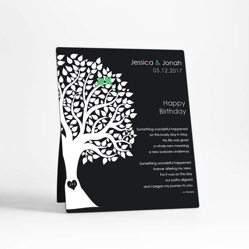 Half Silhouette Tree Spouse Birthday Desktop Plaque Gift for Spouse D-1717