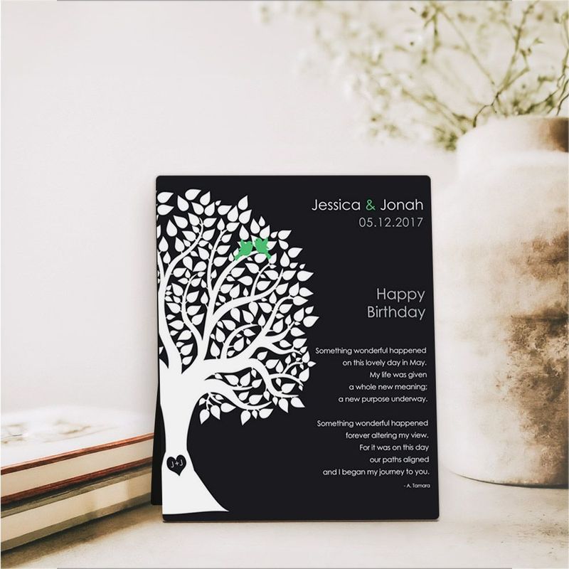 Half Silhouette Tree Spouse Birthday Desktop Plaque Gift for Spouse D-1717
