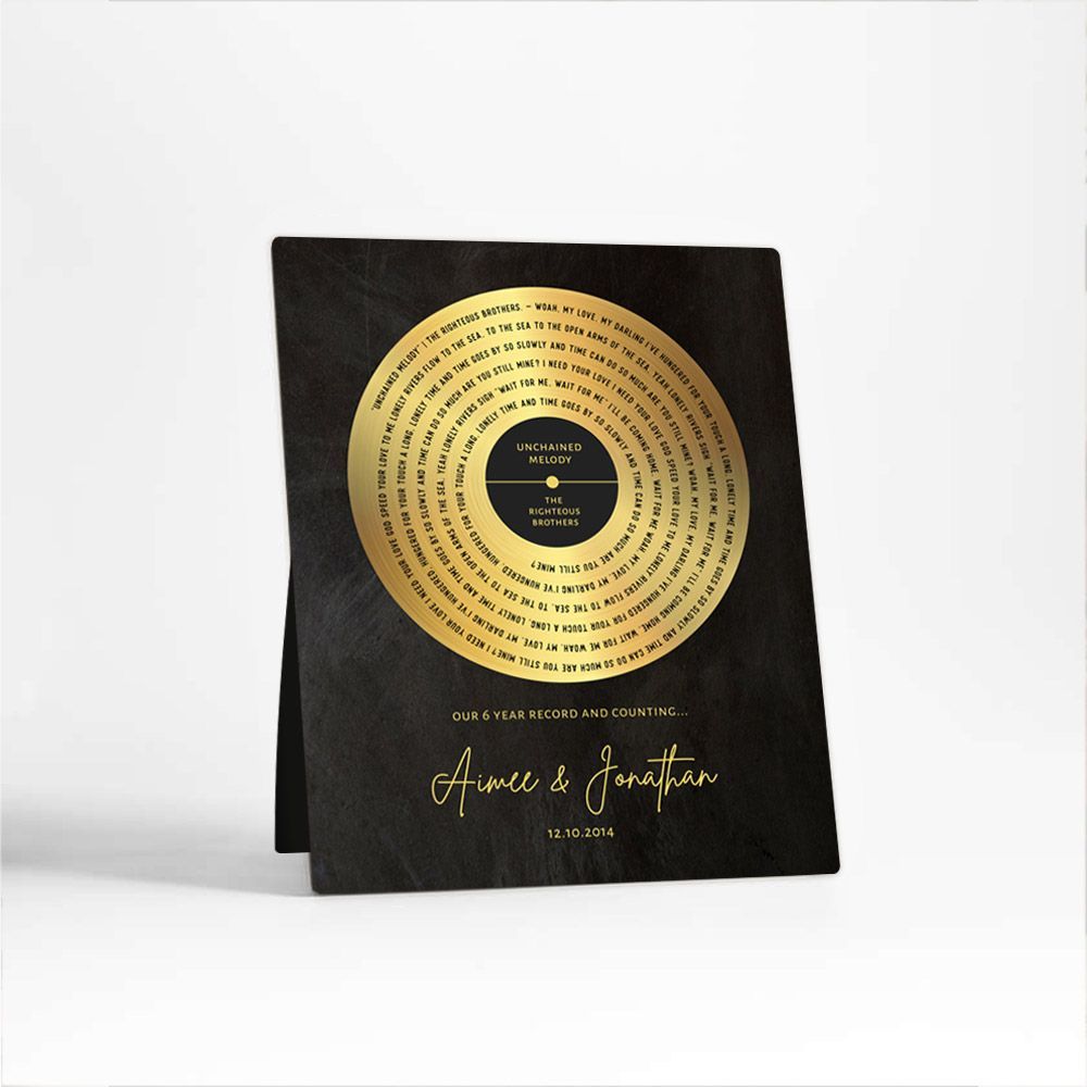 Iron Our Song Lyrics Record Label 6th Anniversary Desktop Plaque Gift for Couple D-1587