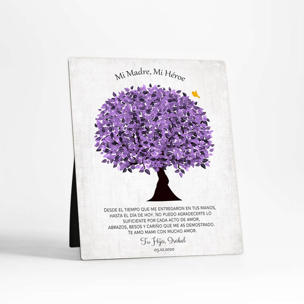 Violet Tree Family Desktop Metal Plaque For Mom D-1549
