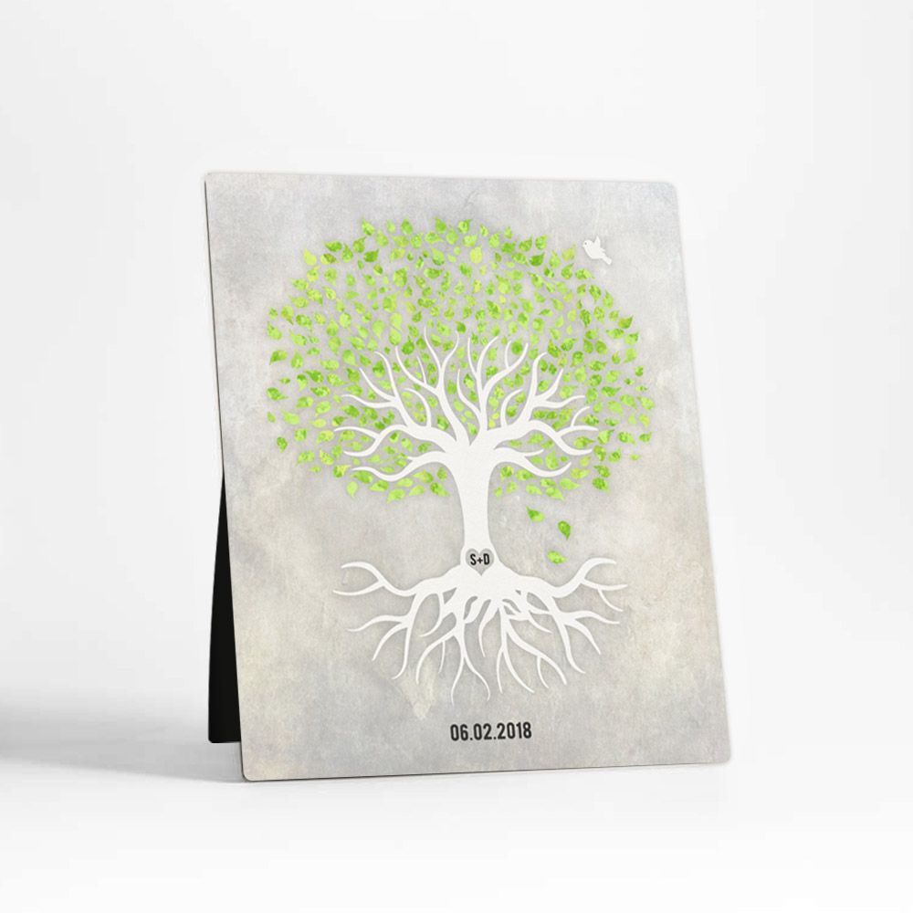 Peridot Canopy Tree Anniversary Desktop Plaque Gift for Couple D-1543