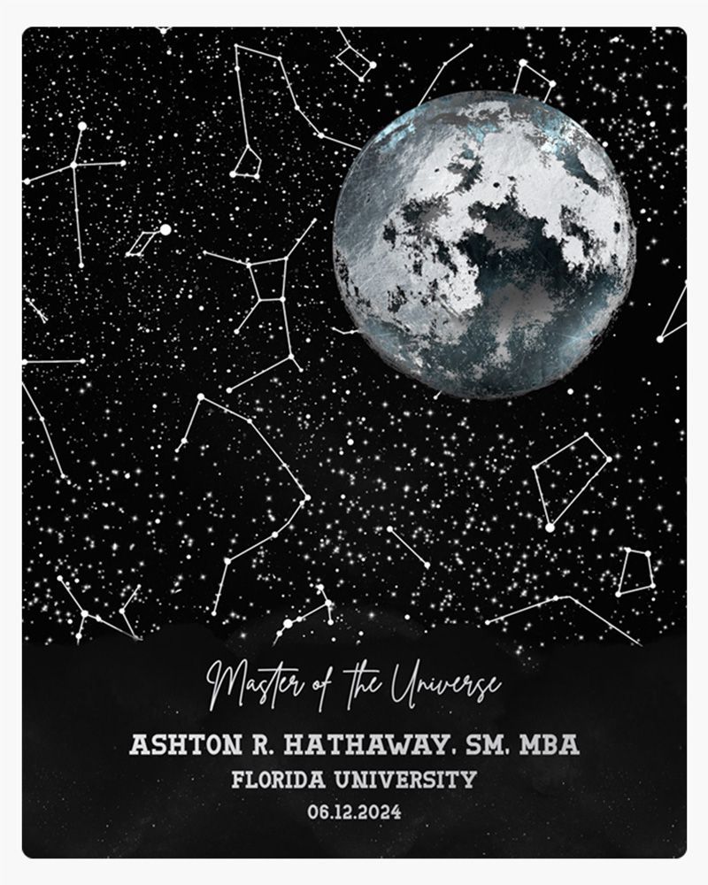 #1 Best Seller - Moon and Star Map graduation Wall Plaque Gift for Graduate LTC-1580