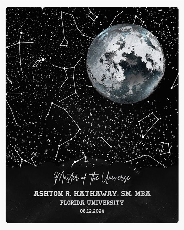 #1 Best Seller - Moon and Star Map graduation Wall Plaque Gift for Graduate LTC-1580