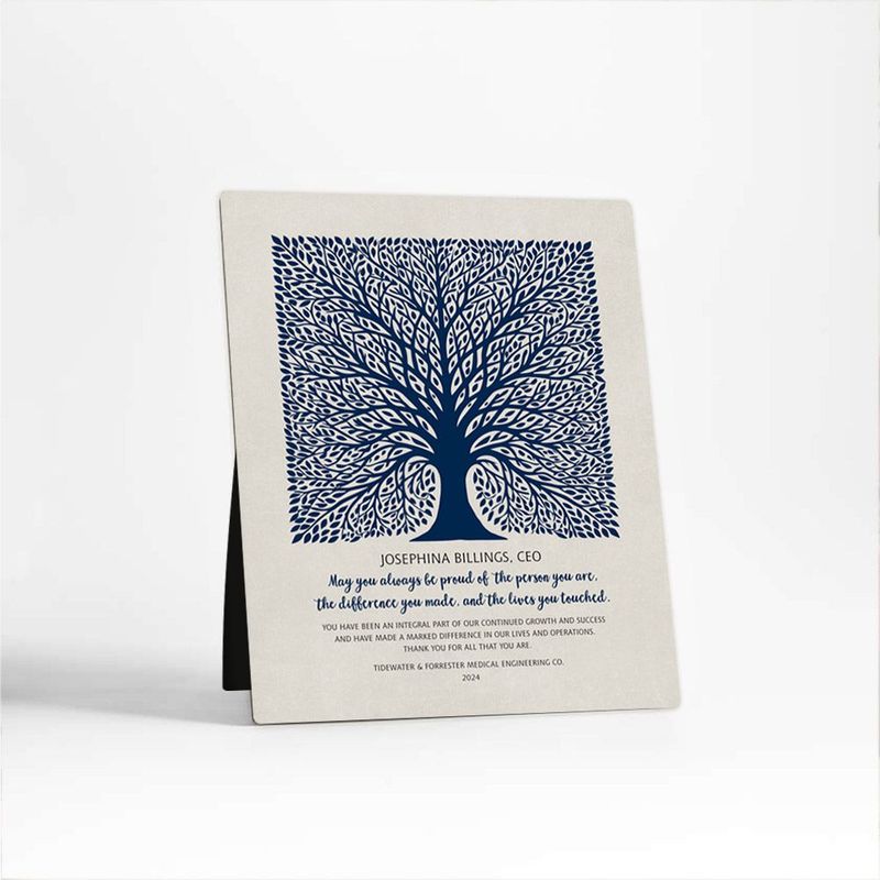 #1 Best Seller - Elaborate Square Tree Leadership Appreciation Desktop Plaque Gift for Employee D-1581