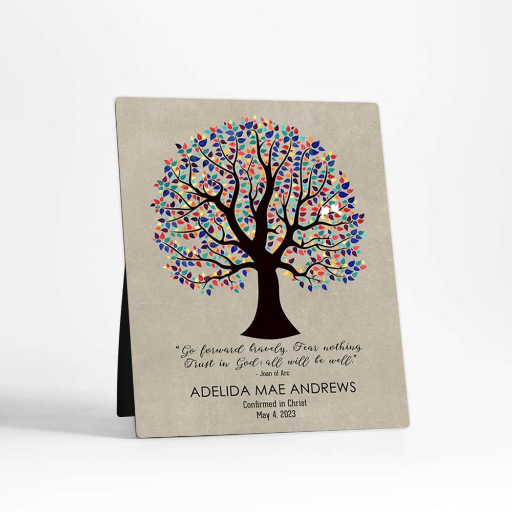 Curly Tree Faith Milestone Desktop Plaque Gift for Child D-1560