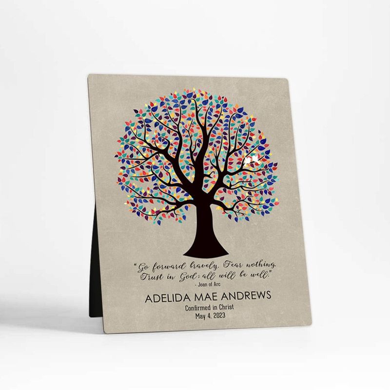 Curly Tree Faith Milestone Desktop Plaque Gift for Child D-1560