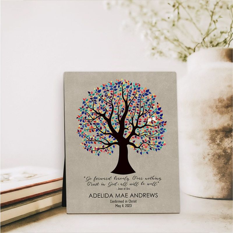 Curly Tree Faith Milestone Desktop Plaque Gift for Child D-1560