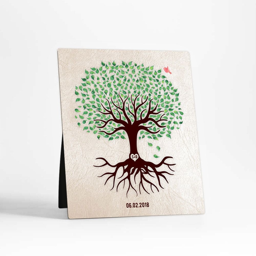 Tree with Roots Anniversary Desktop Plaque Gift for Couple D-1544