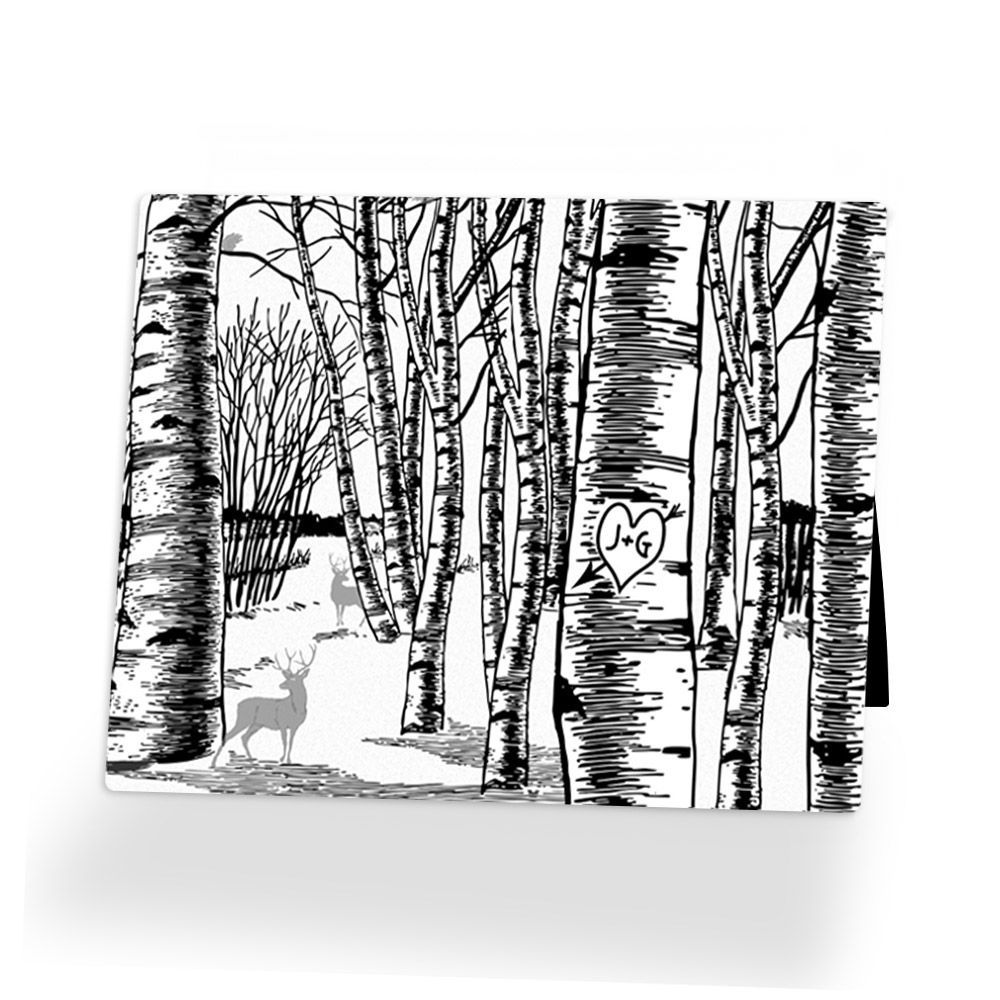 #1 Best Seller - White Winter Forest Anniversary Desktop Plaque Gift for Couple D-1802