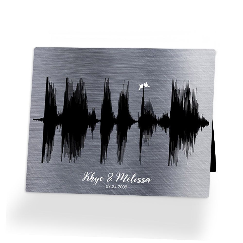 Tin Soundwave 10th Anniversary Desktop Plaque Gift for Couple D-1780