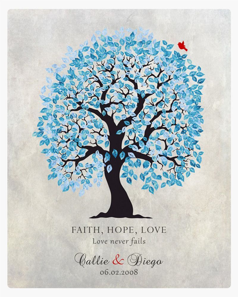 Blue Artful Tree Anniversary Wall Plaque Gift for Couple LTC-1521