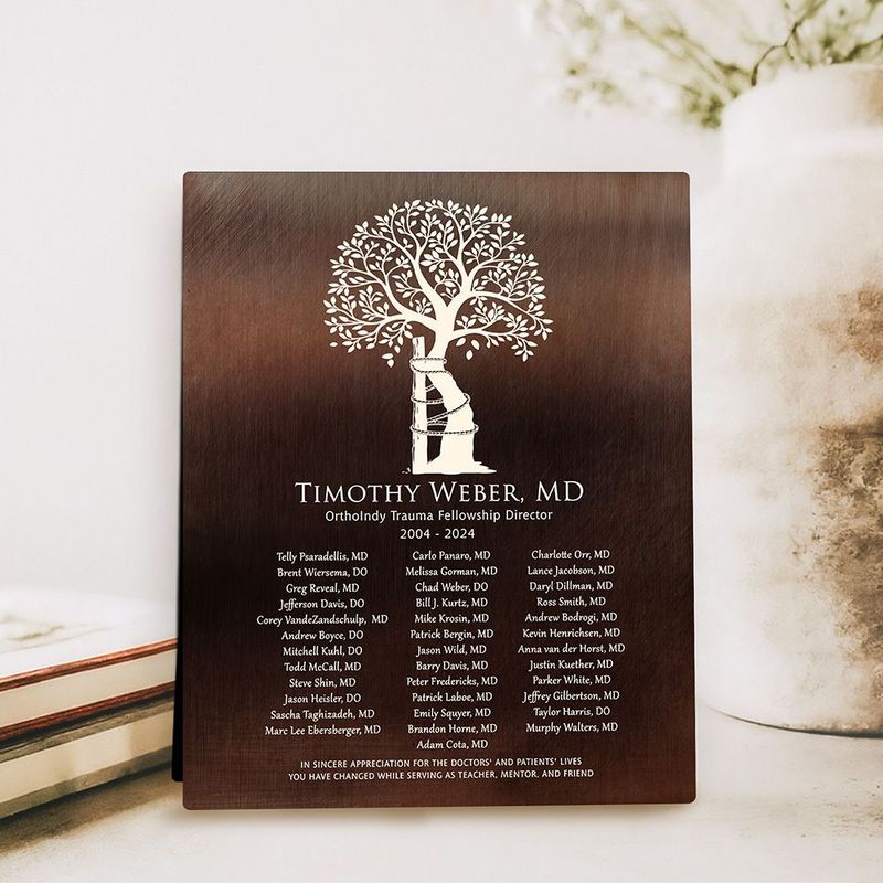 Bronze Orthopedic Tree of Andry Recognition Desktop Plaque Gift for Orthopedist D-2110