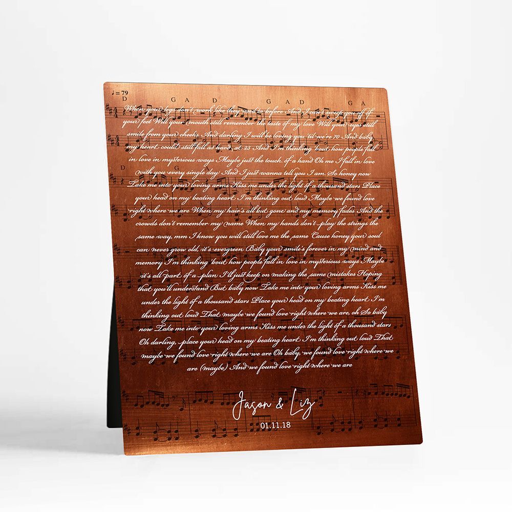 Copper First Dance or Wedding Reading 7th Anniversary Desktop Plaque Gift for Couple D-2161