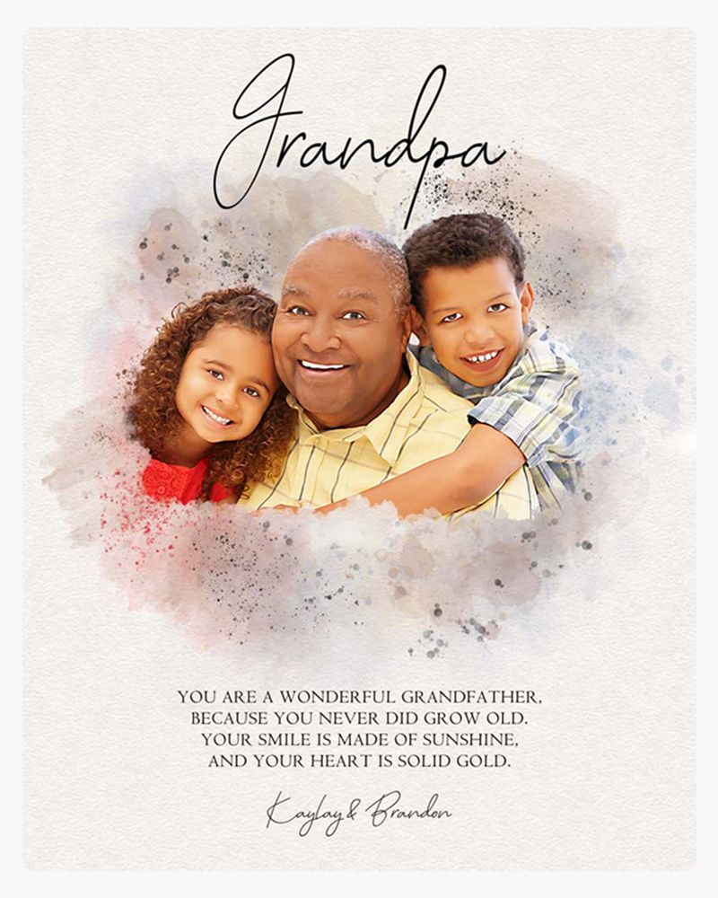 Multicolor Watercolor Portrait Family Appreciation Wall Plaque Gift for Grandparent LTC-1854