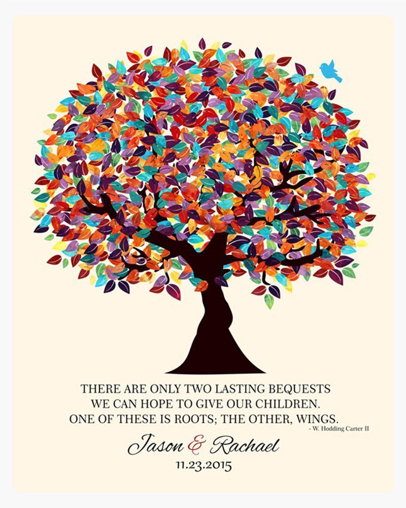 Multicolor Spring Tree Thank You Wedding Wall Plaque Gift for Parents LTC-1168