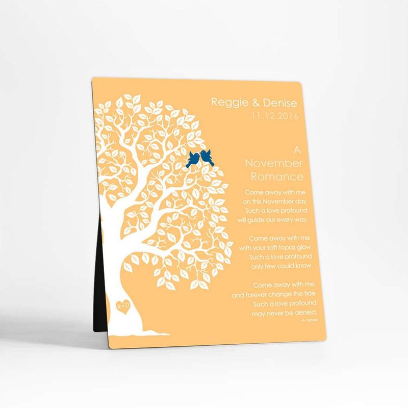 Half Artful Tree Engagement Desktop Plaque Gift for Couple D-1711