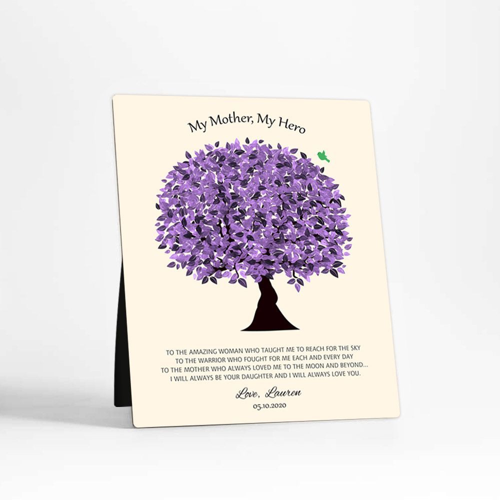 Violet Tree Family Desktop Metal Plaque For Mom D-1551