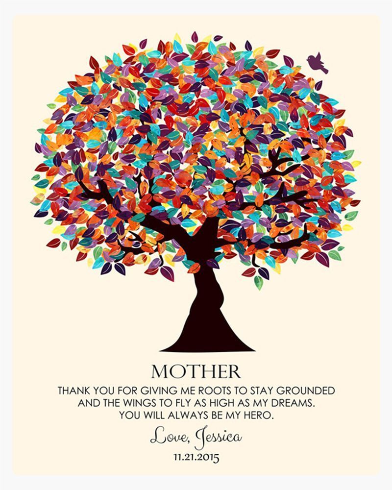 Multicolor Spring Tree Wedding Wall Plaque Gift for Mom LTC-1165