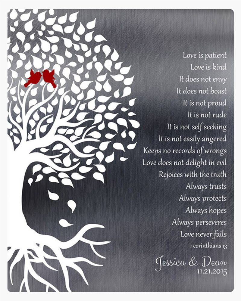 White Tin Half Tree with Roots 10th Anniversary Wall Plaque Gift for Couple LTC-1281