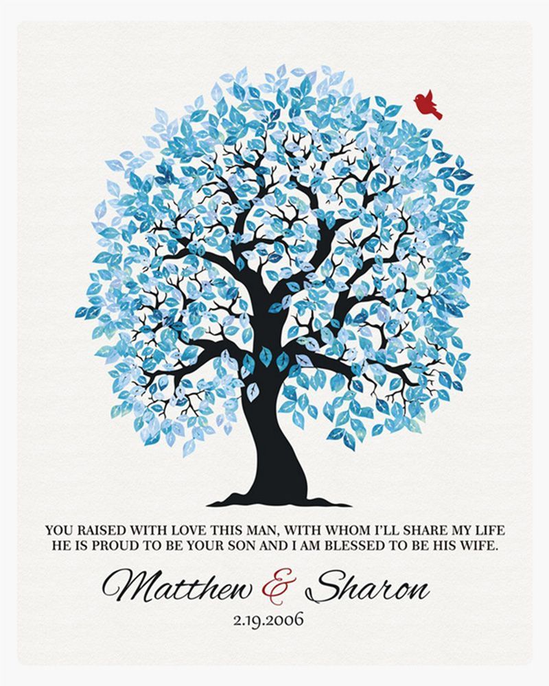 Blue Artful Tree Wedding Wall Plaque Gift for Mother Of The Groom LTC-1271