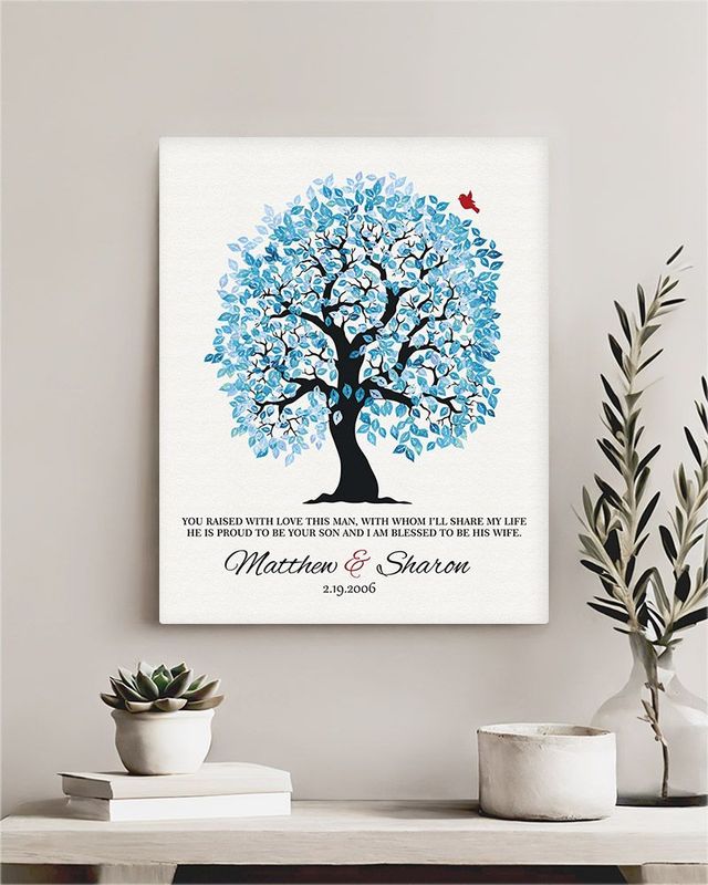Blue Artful Tree Wedding Wall Plaque Gift for Mother Of The Groom LTC-1271