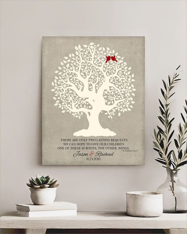 Beige Knotty Tree Wedding Wall Plaque Gift for Parents LTC-1122