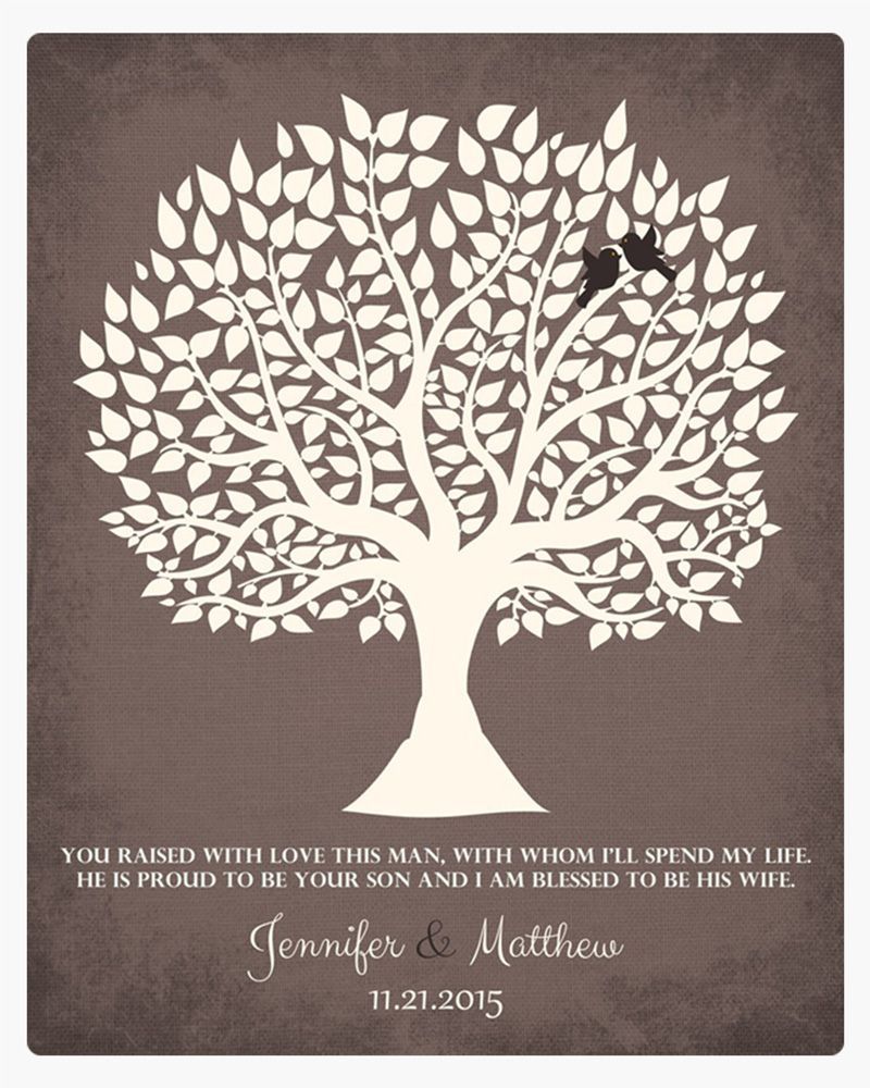 Brown Tree Silhouette Wedding Wall Plaque Gift for Mother Of The Groom LTC-1116