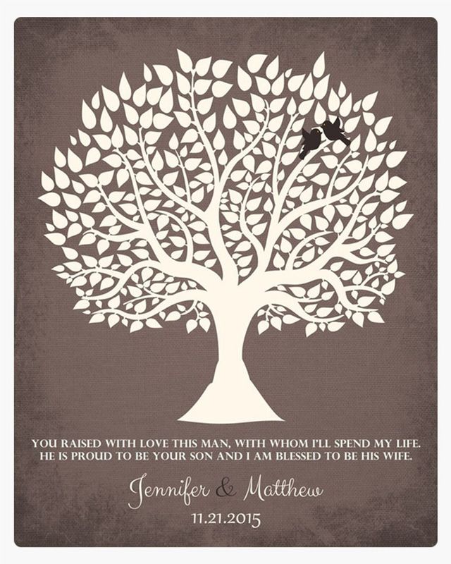 Brown Tree Silhouette Wedding Wall Plaque Gift for Mother Of The Groom LTC-1116