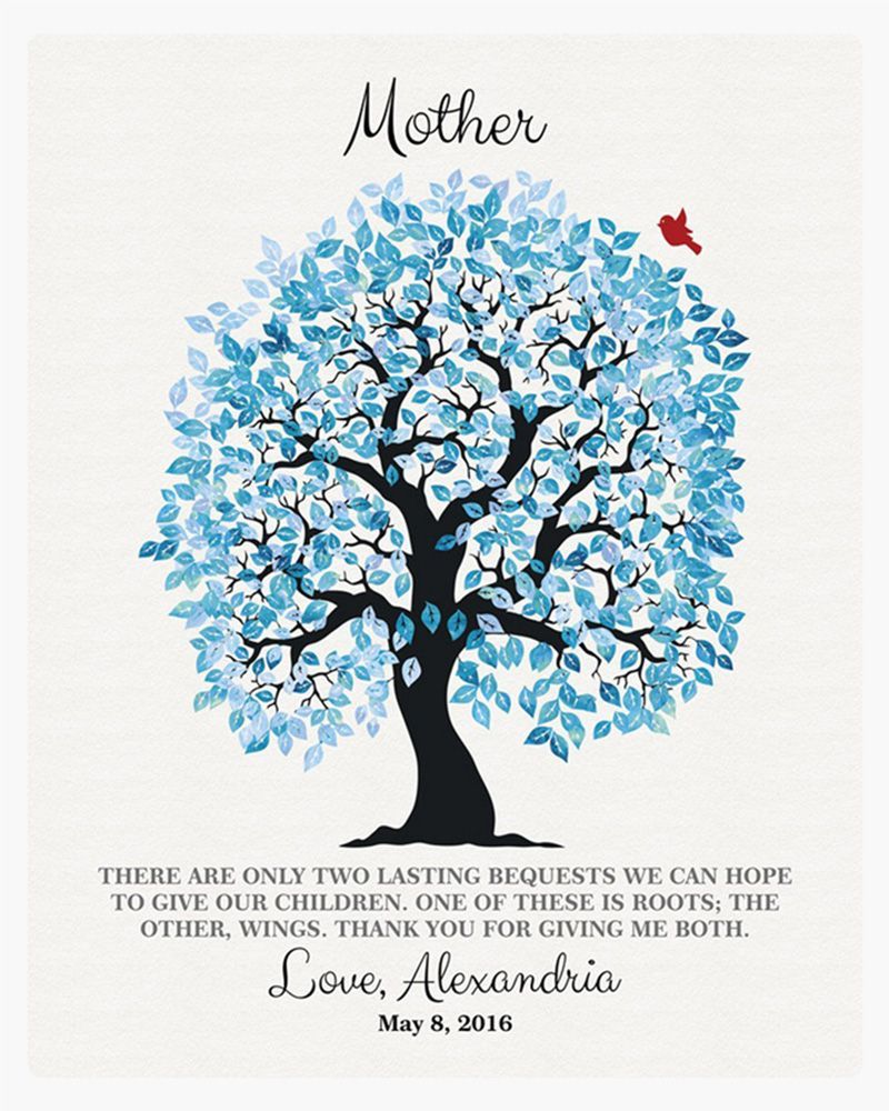 Blue Owl Tree Mother&#39;s Day Wall Plaque Gift for Mother LTC-1273