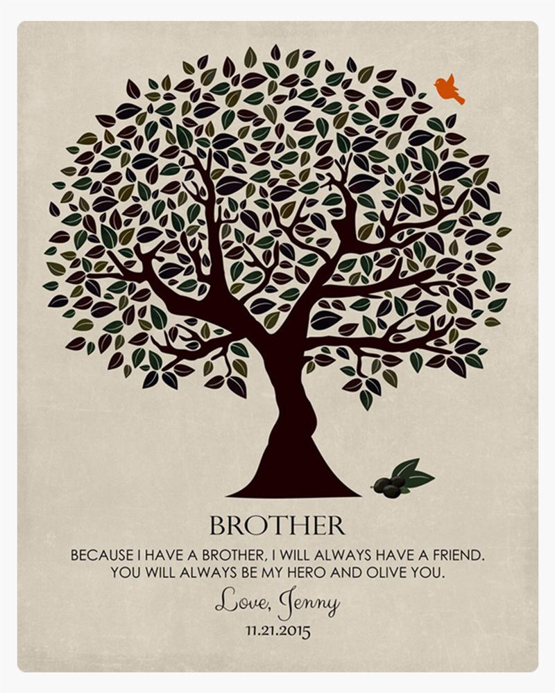 #1 Best Seller - Dark Olive Tree Wedding Wall Plaque Gift for Brother LTC-1162