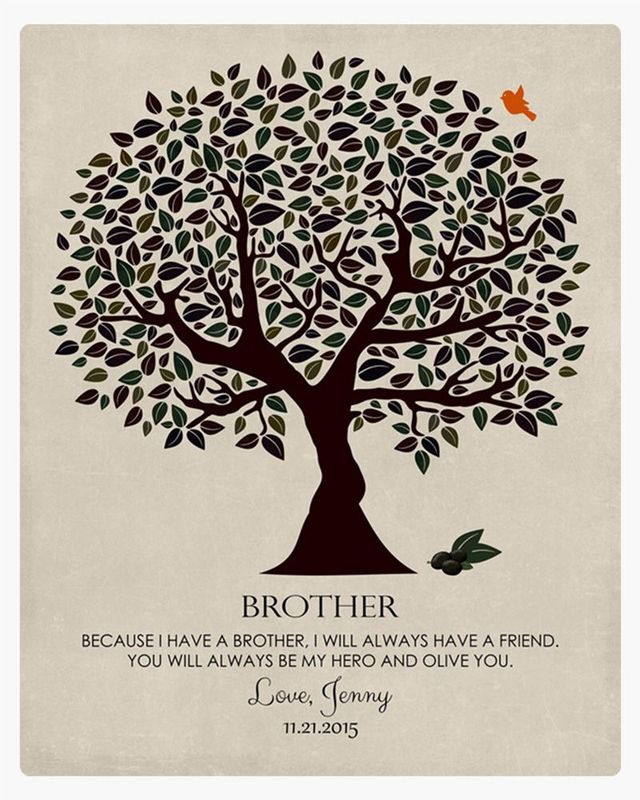 #1 Best Seller - Dark Olive Tree Wedding Wall Plaque Gift for Brother LTC-1162
