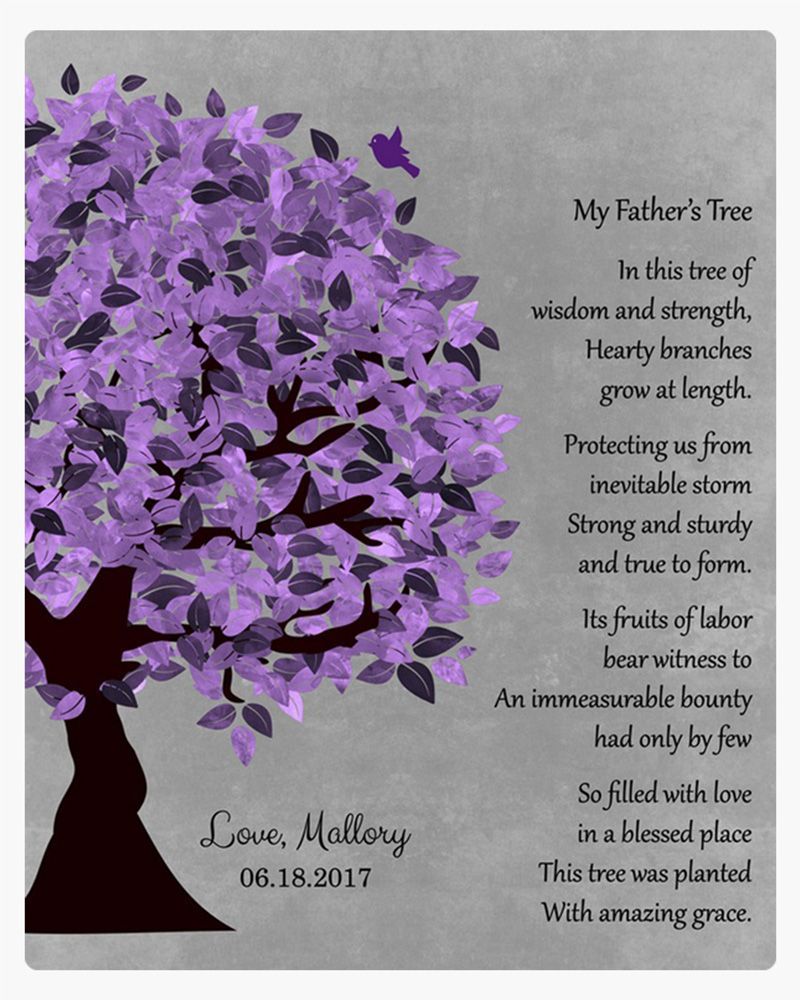Side Purple Tree Father&#39;s Day Wall Plaque Gift for Dad LTC-1482