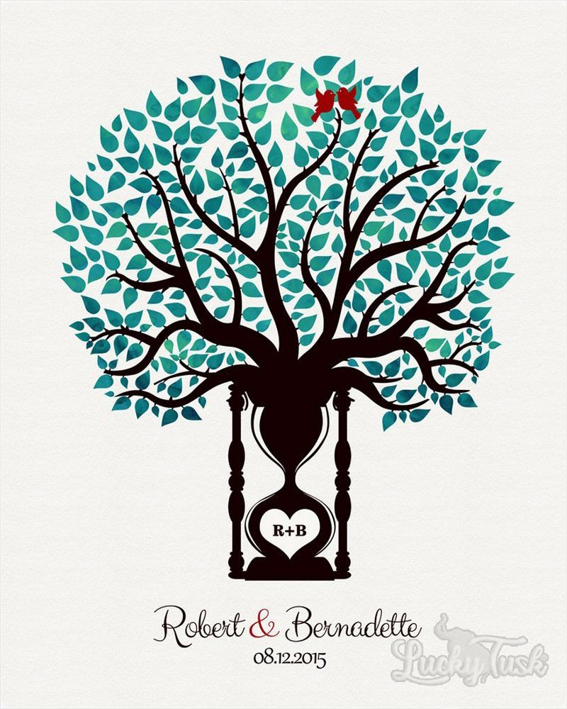 #1 Best Seller - Hourglass Tree 1st Anniversary Wall Plaque Gift for Couple LTC-1387