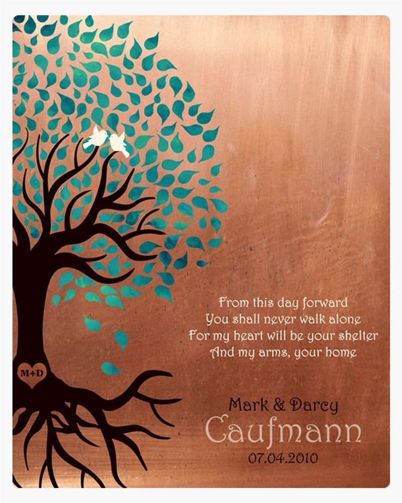 Turquoise Copper Half Turquoise Tree Engagement Wall Plaque Gift for Fiancé LTC-1455