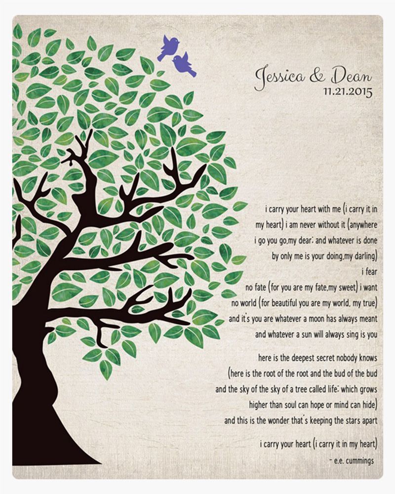 Green Half Olive Tree 10th Anniversary Wall Plaque Gift for Couple LTC-1277