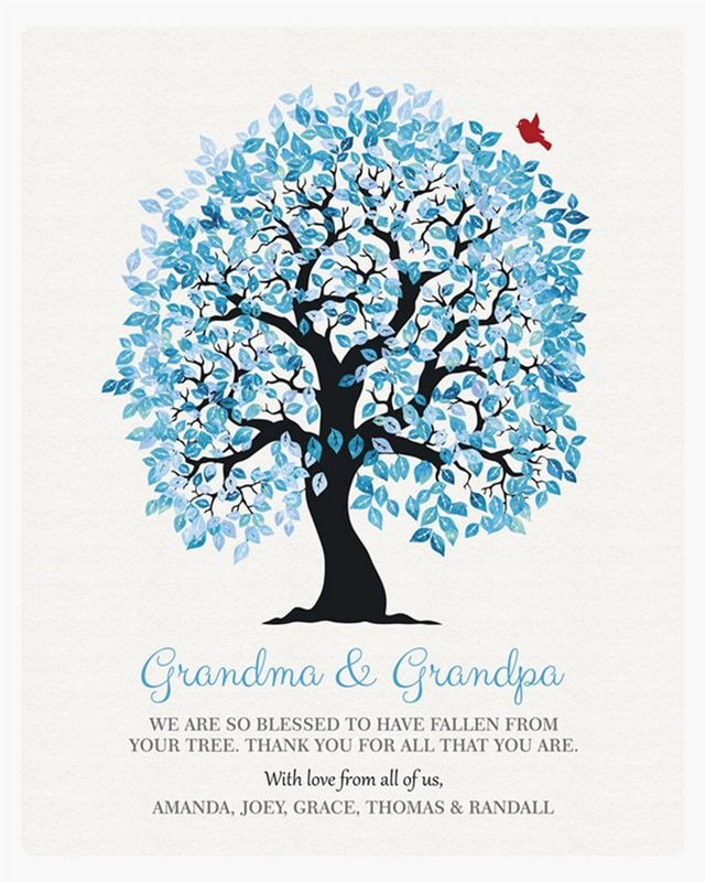 Blue Artful Tree Family Appreciation Wall Plaque Gift for Grandparent LTC-1268