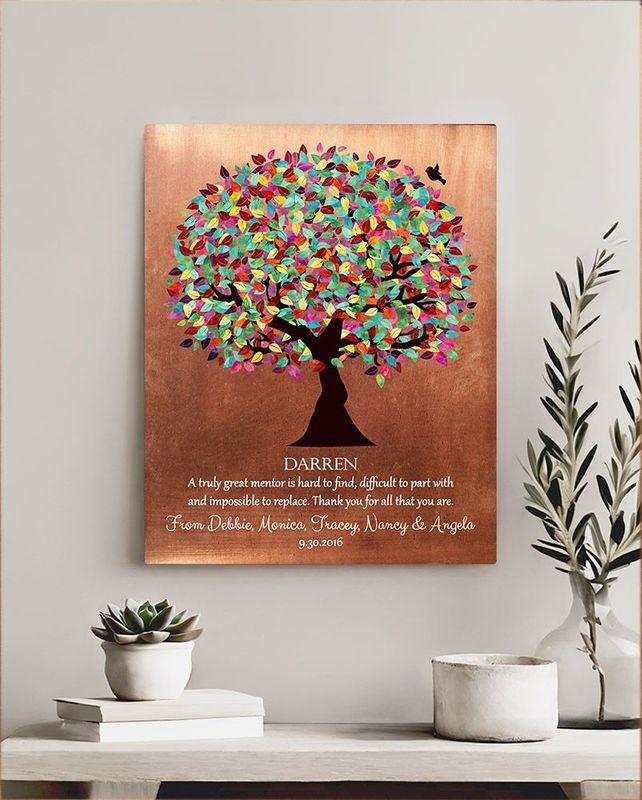 #1 Best Seller - Copper Colorful Spring Tree Leadership Appreciation Wall Plaque Gift for Mentor LTC-1408