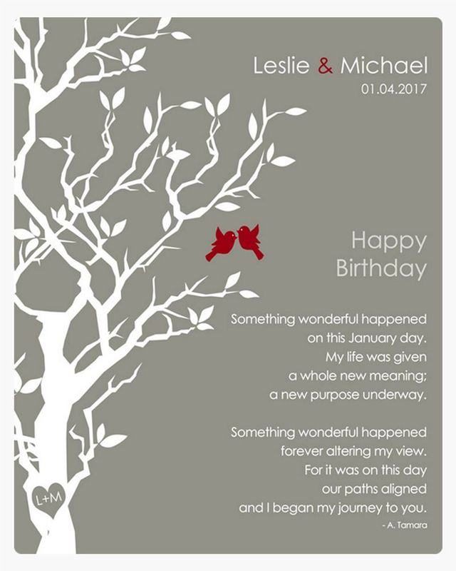Gray White Knobby Tree Spouse Birthday Wall Plaque Gift for Spouse LTC-1713